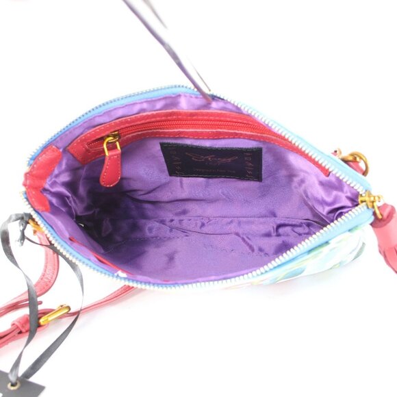 Sharif Purse 10 x 7 x 2 Multi Color Snowman Painted Leather Crossbody Purse - Picture 7 of 12